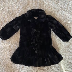 Girls Faux Fur Swing Coat